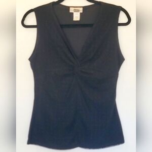 VTG 90s/Y2K E.K. Designs Sleeveless Lace Knotted V Neck Blouse